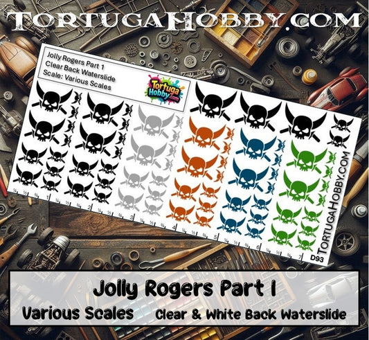 Jolly Rogers Decal Collection - Clear Water Slide Decals -Various Scales