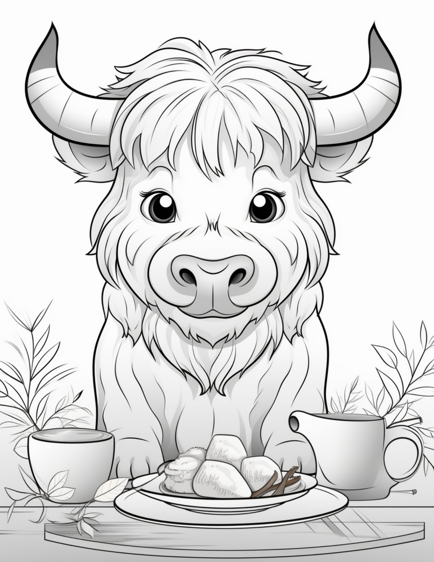Coloring Book - Adorable Kawaii Cows Coloring Book