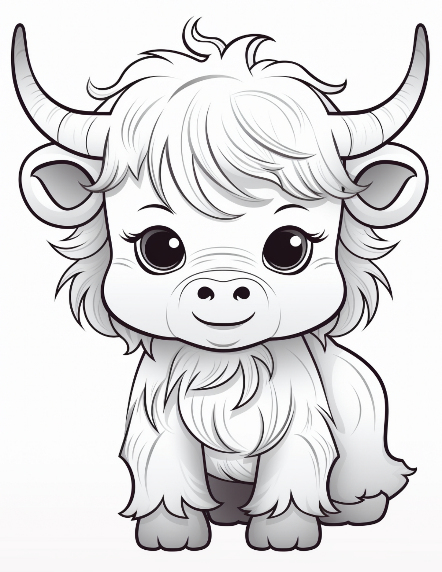 Coloring Book - Adorable Kawaii Cows Coloring Book