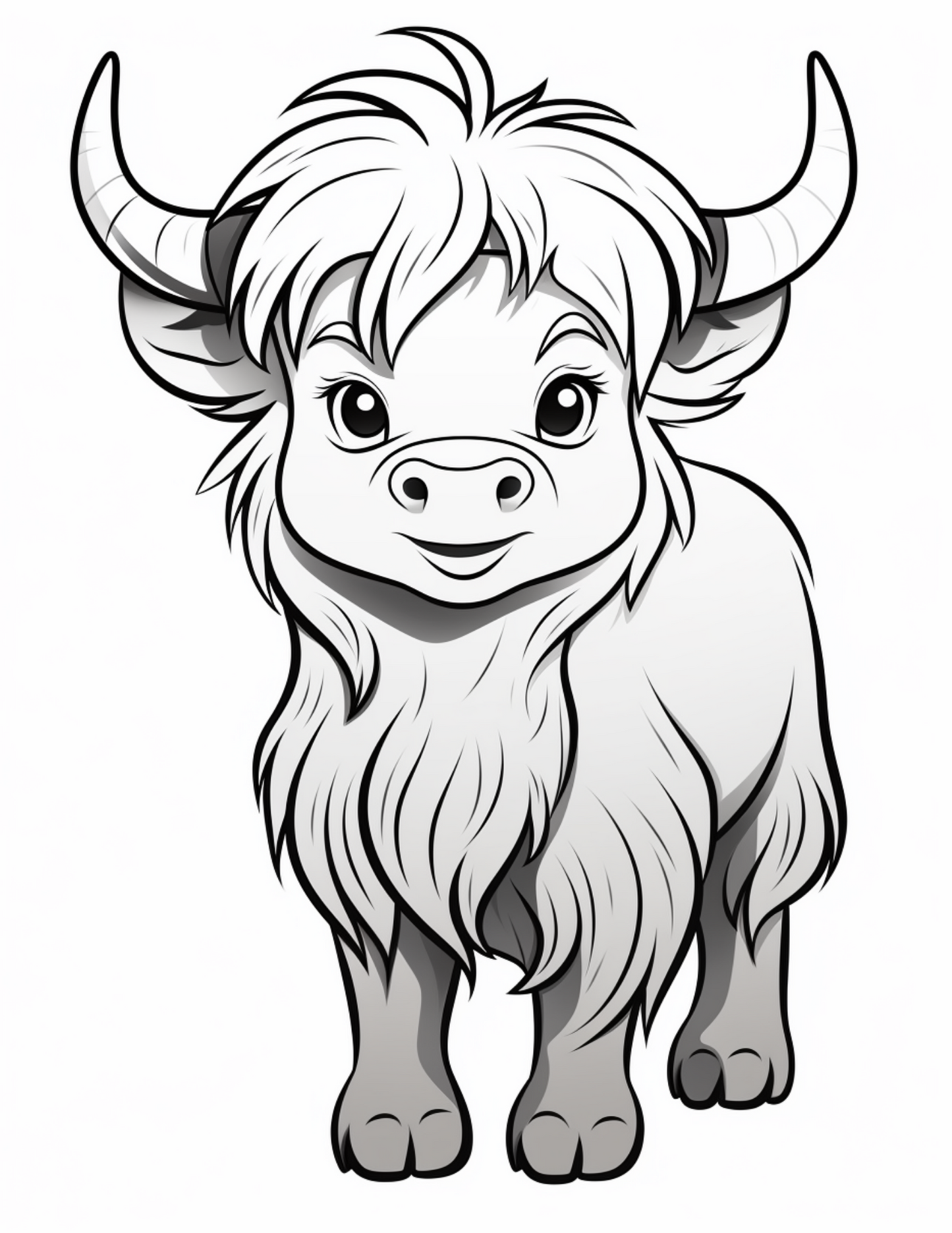 Coloring Book - Adorable Kawaii Cows Coloring Book