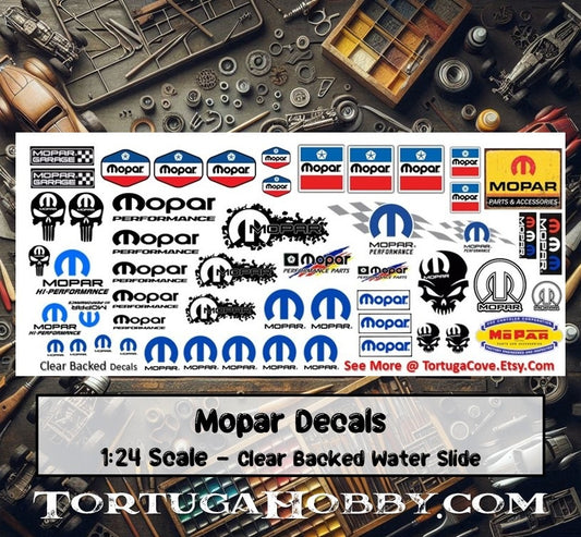 Mopar Racing Decals - Clear Water Slide Decals - 1:24 Scale