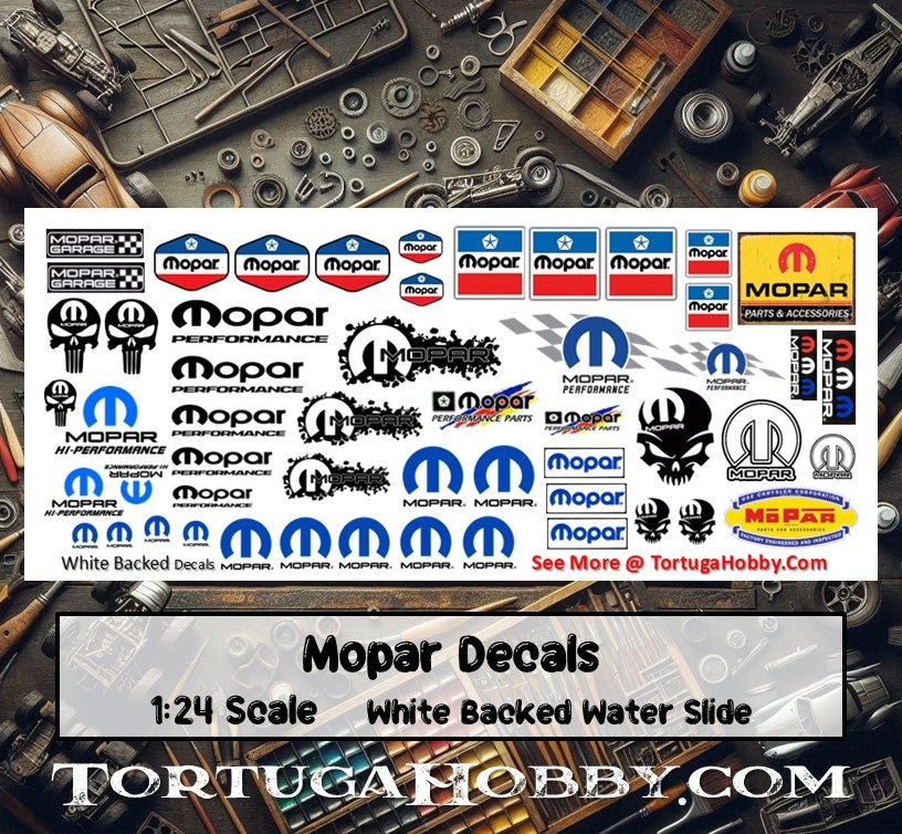 Mopar Racing Decals - Clear Water Slide Decals - 1:24 Scale