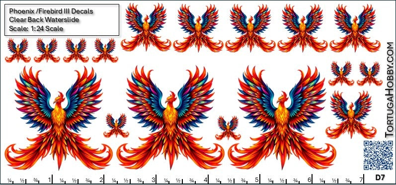 Phoenix/Firebird III - Clear and White Waterslide Decals - 1:18, 1:24 & 1:64 Scale (Copy)