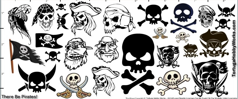 There Be Pirate's - Clear Water Slide Decals