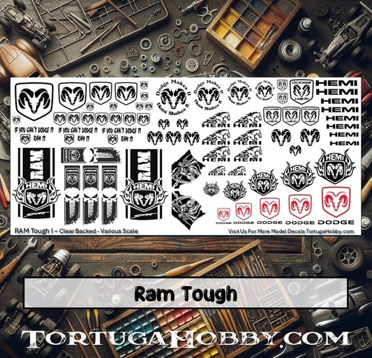 RAM Tough / Hemi - Water Slide Decals - Models & Pine Derby