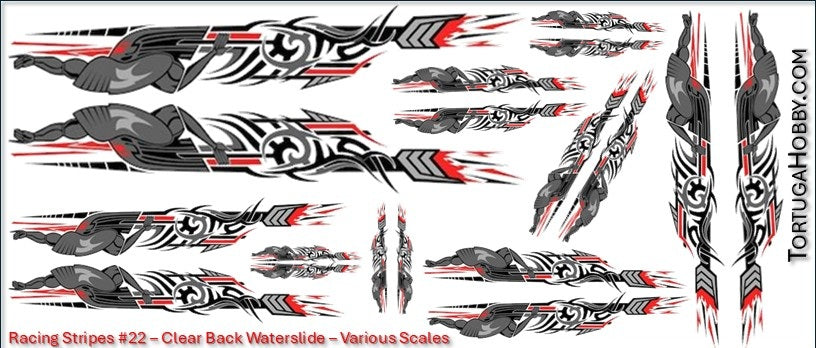 Racing Stripes #22 - Clear Waterslide - Various Scale Decals