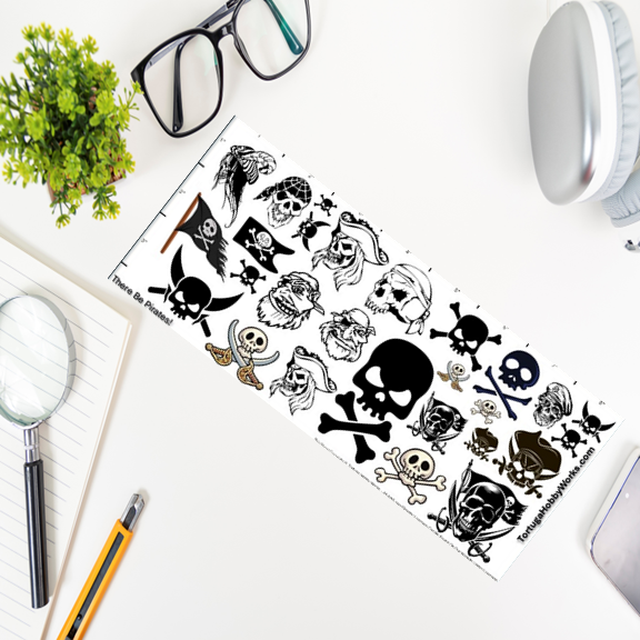 There Be Pirate's - Clear Water Slide Decals