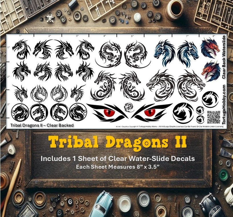 Tribal Dragons - Clear Water Slide Decals