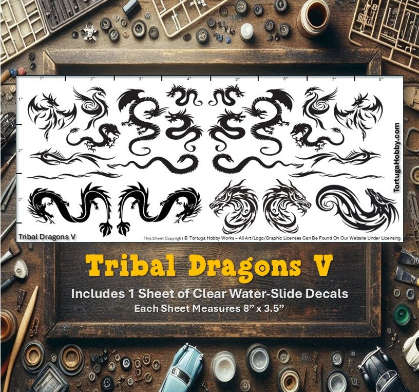 Tribal Dragons - Clear Water Slide Decals