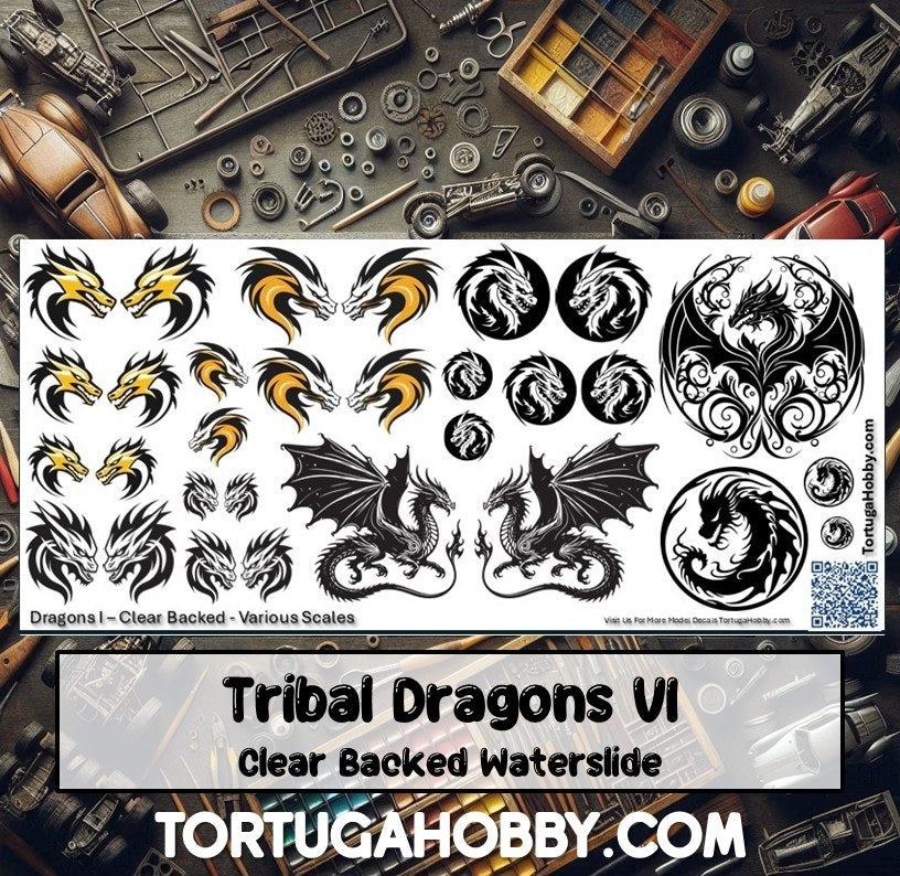 Tribal Dragons - Clear Water Slide Decals
