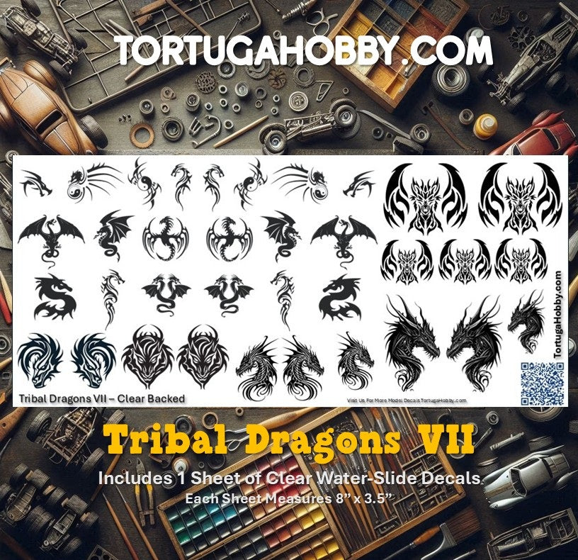 Tribal Dragons - Clear Water Slide Decals