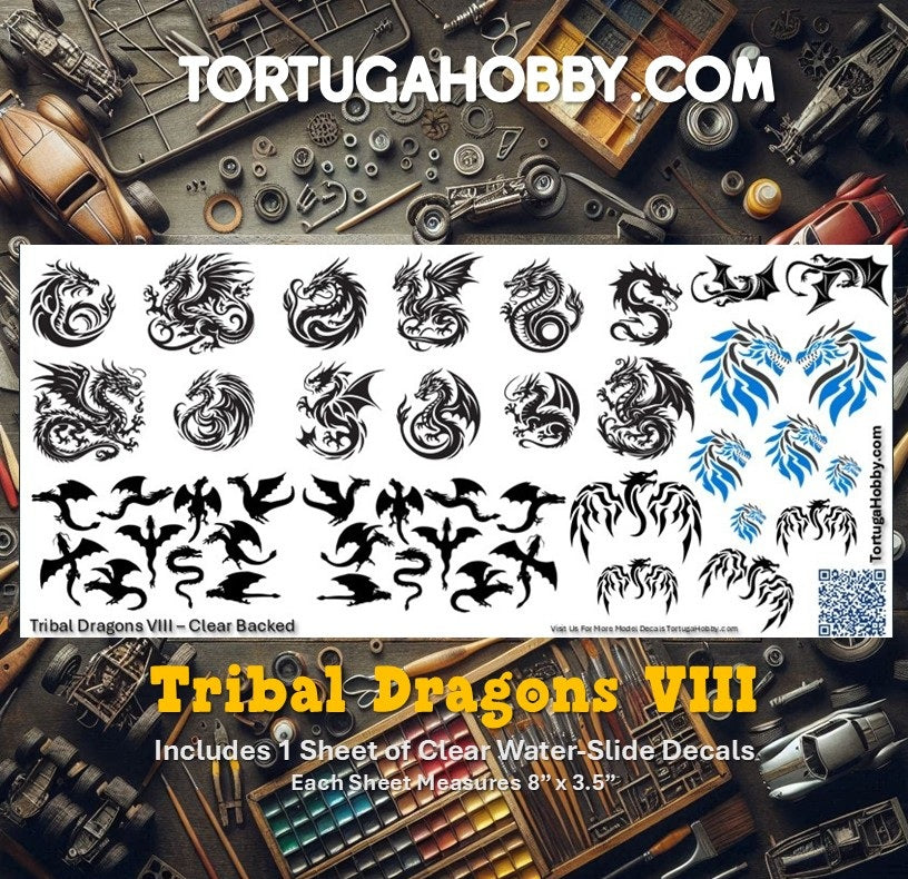 Tribal Dragons - Clear Water Slide Decals