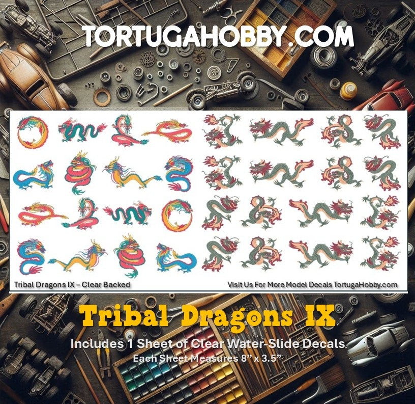 Tribal Dragons - Clear Water Slide Decals
