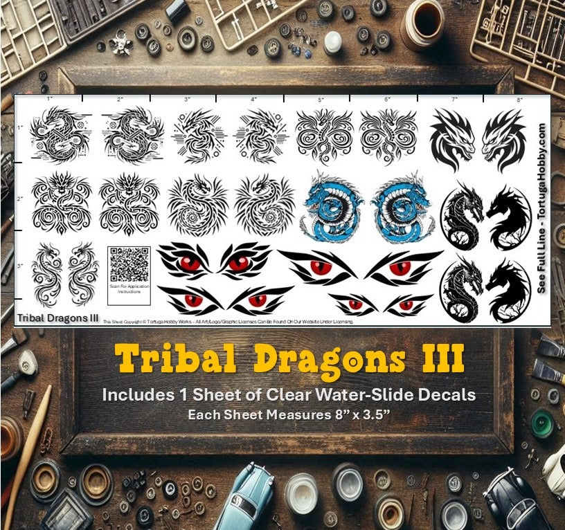 Tribal Dragons - Clear Water Slide Decals