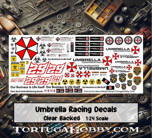 If Umbrella Corporation did NASCAR - Water Slide Decals - 1:24 Scale - Models & Pine Derby