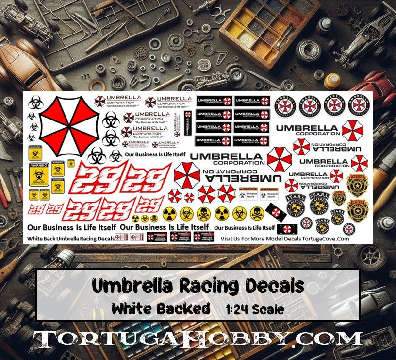 If Umbrella Corporation did NASCAR - Water Slide Decals - 1:24 Scale - Models & Pine Derby