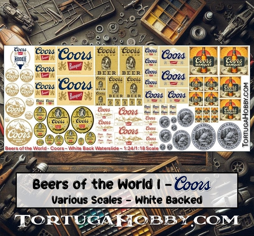 Coors - Water Slide Decals - Scale Models, RC or Derby
