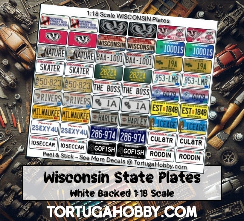 Decals - State License Plates - 1:24 / 1:18 Scale