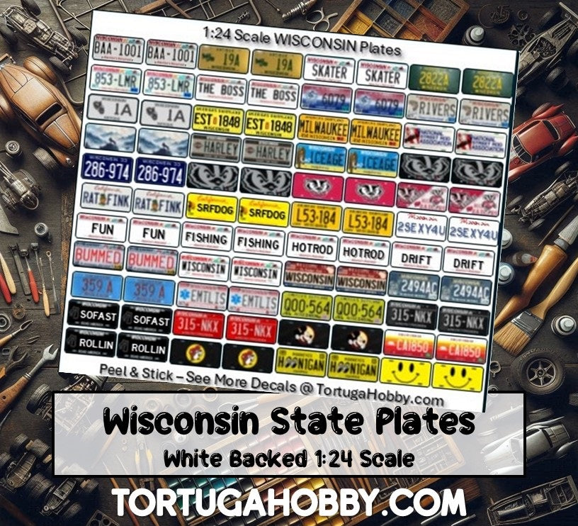 Decals - State License Plates - 1:24 / 1:18 Scale