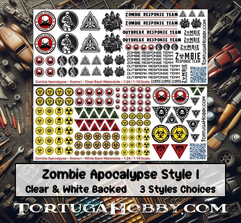 Zombie Apocalypse Decals - Models Cars & Derby