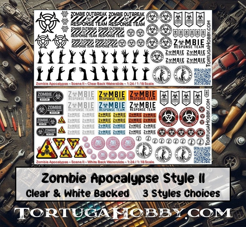 Zombie Apocalypse Decals - Models Cars & Derby
