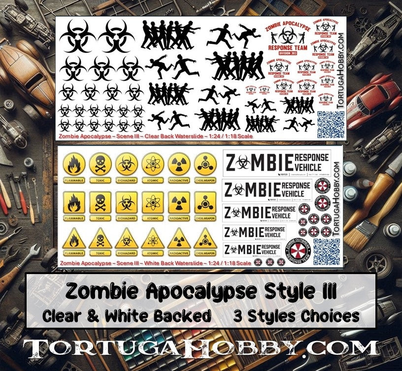 Zombie Apocalypse Decals - Models Cars & Derby