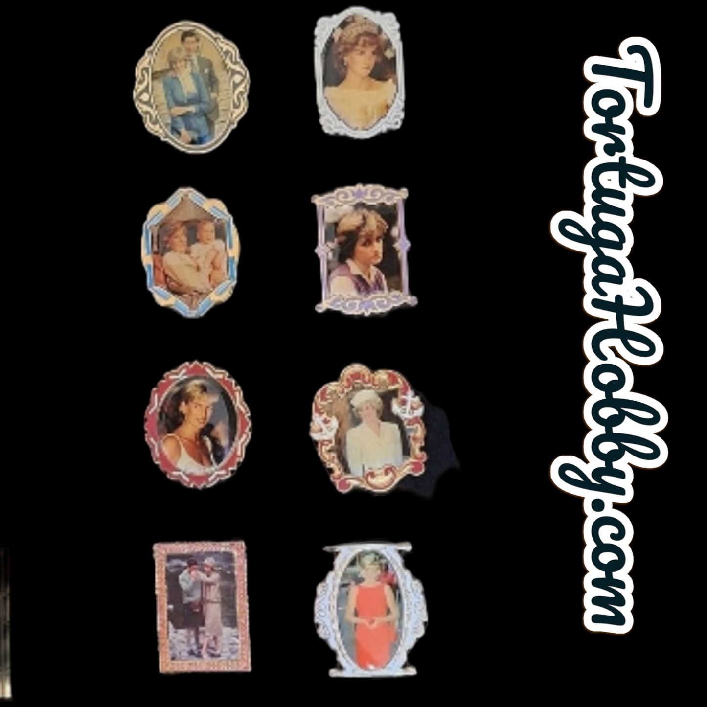1980 - Beautiful Princess Diana 32 Pin Collection with Wooden Case