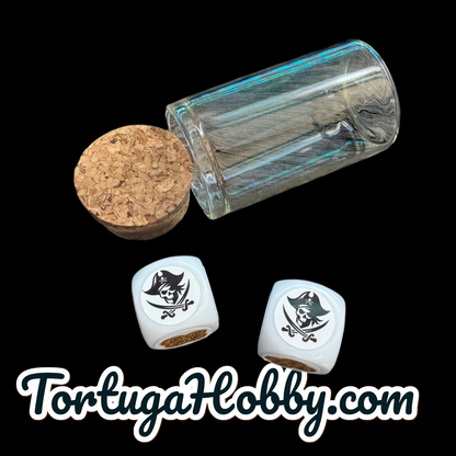 Pirates D6 Set - Includes 2 D6 Dice In Glass Vial