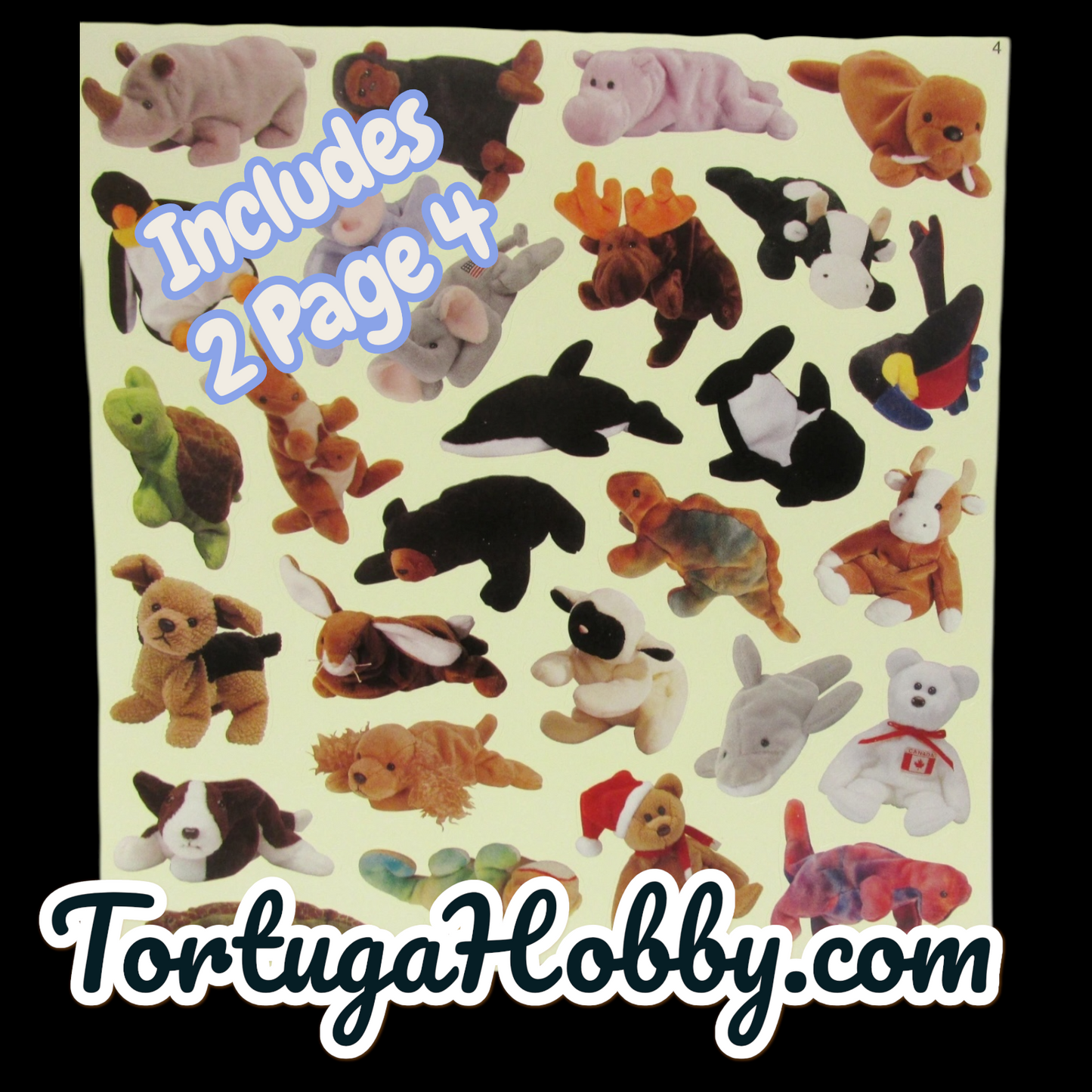 2000 - TY Official Club Stickers 1st Edition - Mint, FIVE (5) Sheets 1-5 W/ Extra Pg 4