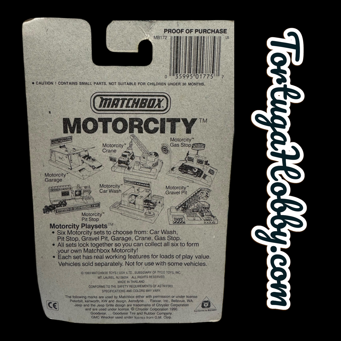 1993 - Matchbox - Ferrari Testarossa - Card Has Some Aging See Pictures.