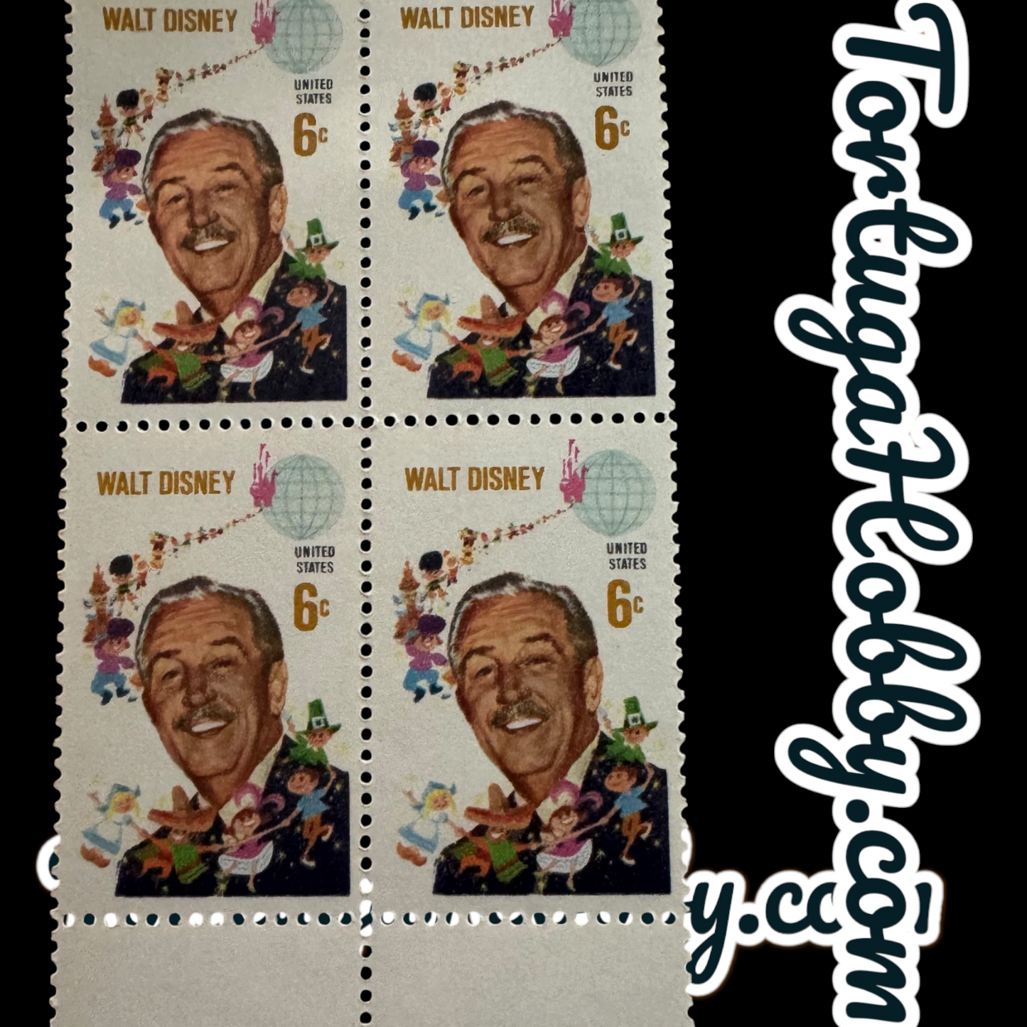1968 - 6-cent Walt Disney - Scott #1355 - Includes 4 Stamps