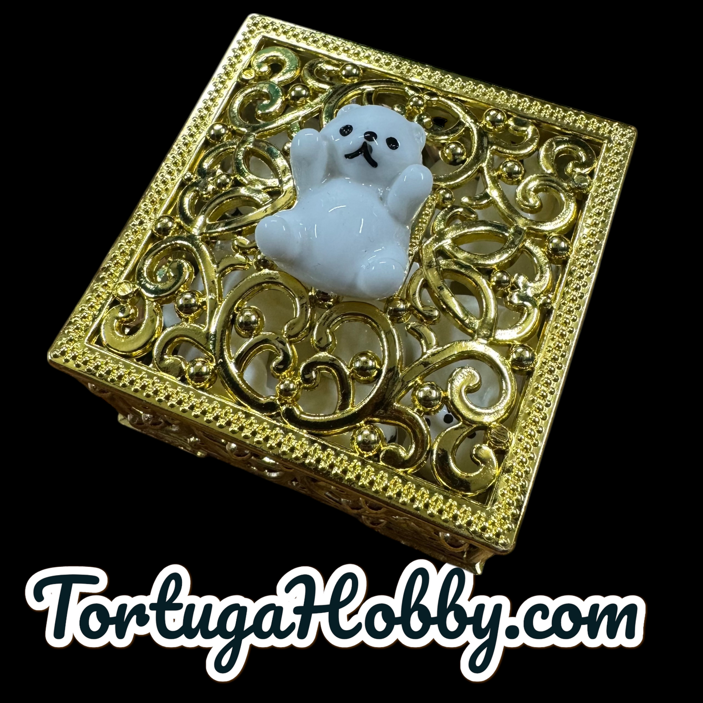 10pc Polar Bear Counters in Square Golden Box - Perfect for Unique Game Night - CCG - Role Play