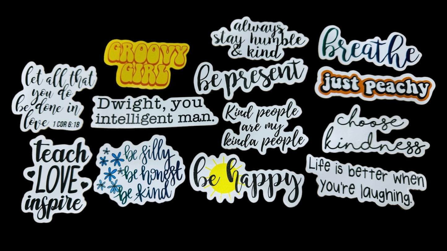 25 Be Inspirational - Positive Motivational and Inspirational Stickers for Laptops, Water Bottles, Skateboards, Lockers and More