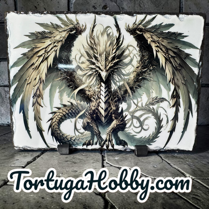 One Of A Kind Metallic Dragon On Slate Artwork & 20oz Tumbler - Unique - Only 1