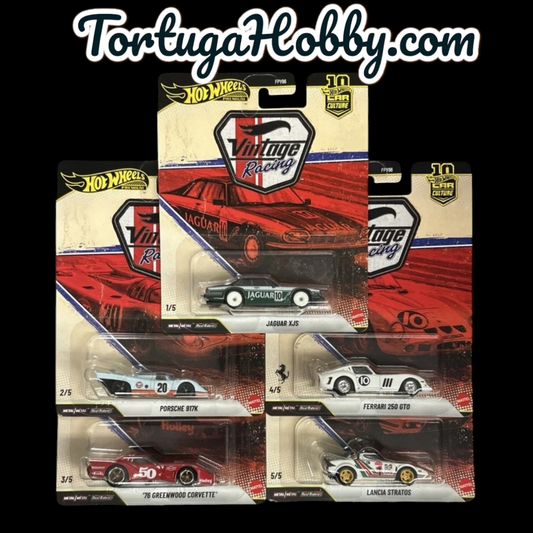Hot 🔥 Wheels 2026 Premium Car Culture - Vintage Racing- Full Set Of 5 Cars New