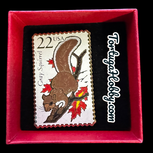 USPS Postage Stamps Pin Set - Gray Squirrel