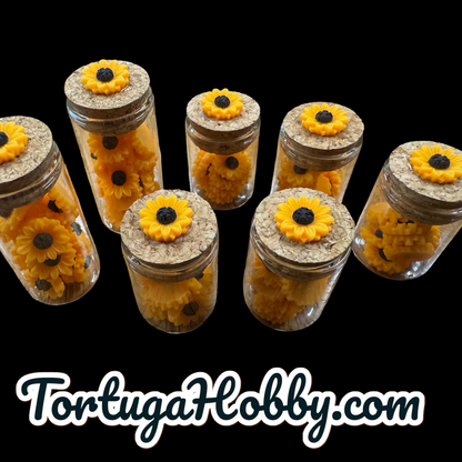 Unique Sunflower Counters for CCG, TCG, Role-Playing and more - All in Glass Tube Set - Make Your Next Game Night Unique