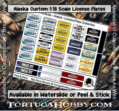 Custom 1:18/1:24 License Plates in Your Favorite State - Get 30+ License Plates