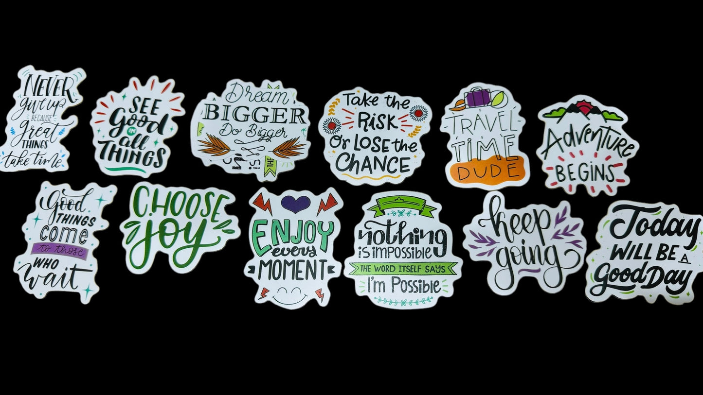 25 Be Inspirational - Positive Motivational and Inspirational Stickers for Laptops, Water Bottles, Skateboards, Lockers and More