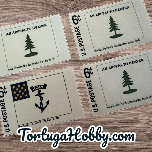 1968 - Revolution Flags - Historic American Flags Series - US #1347 - 6 Cent Stamp X4