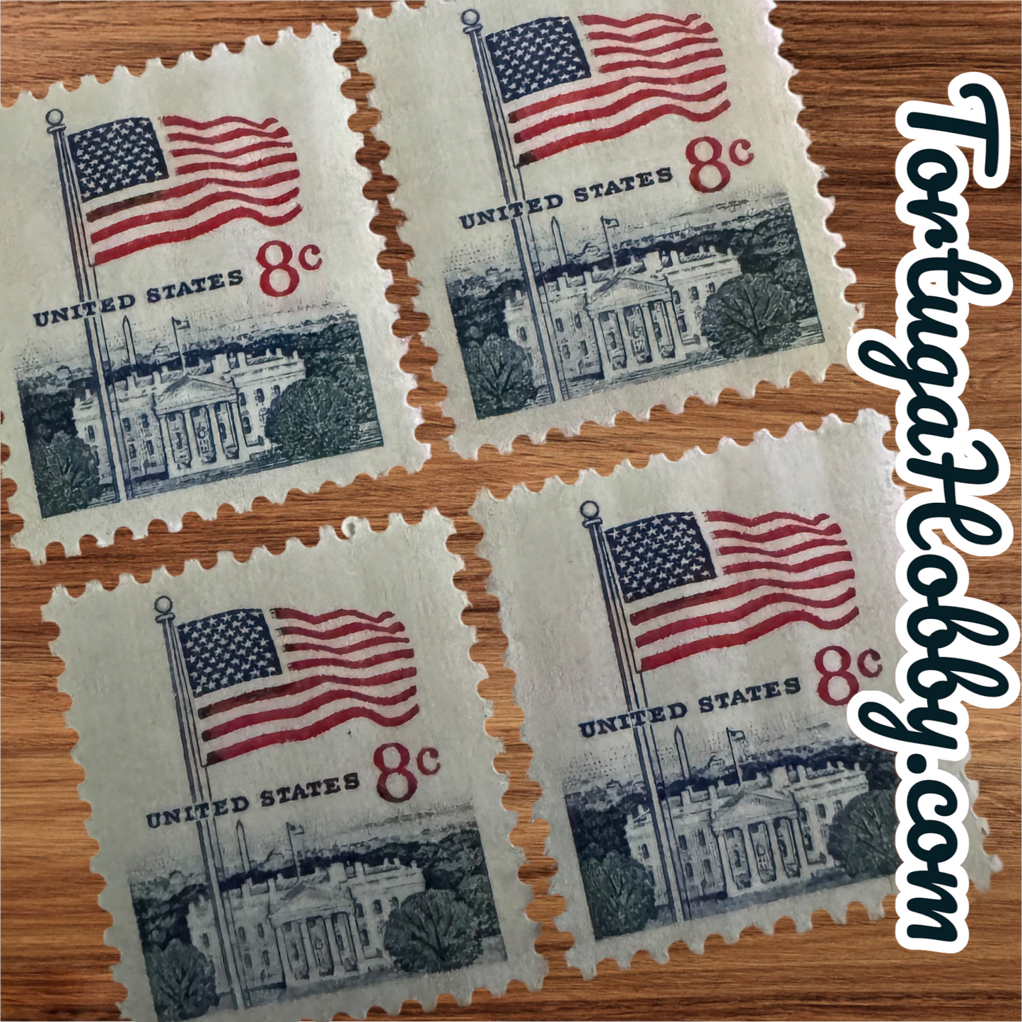 1971 - Features The American Flag And The White House - 8 Cent Stamp X4