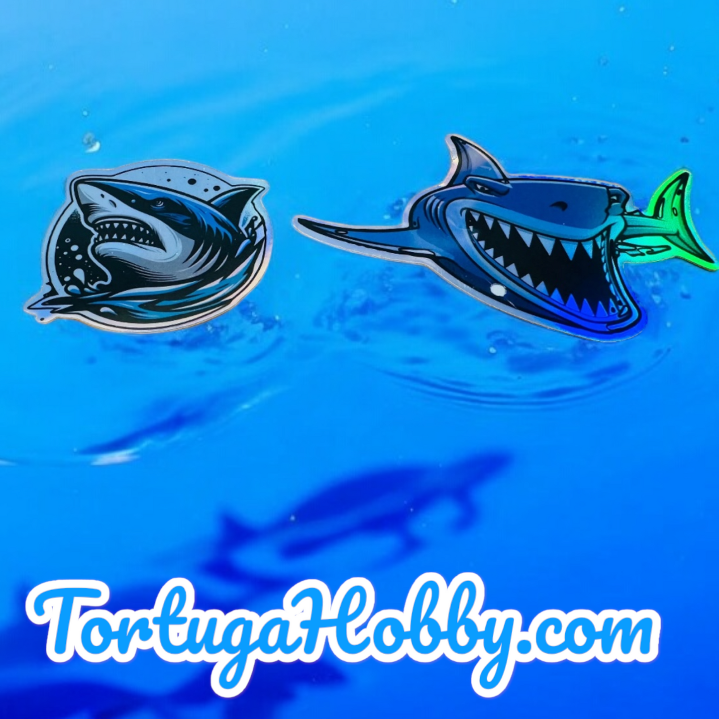 26 Holographic Shark Stickers for laptops, Water Bottles, Skateboards, Lockers and More