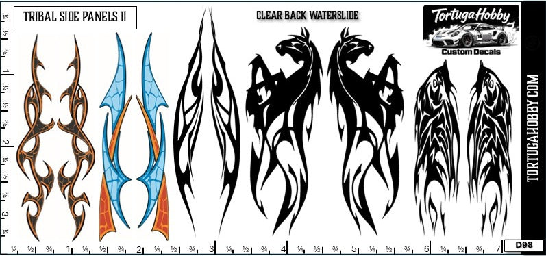 Racing Panels II - 1:24 Scale Waterslide Decals for Models, Derby Cars and More