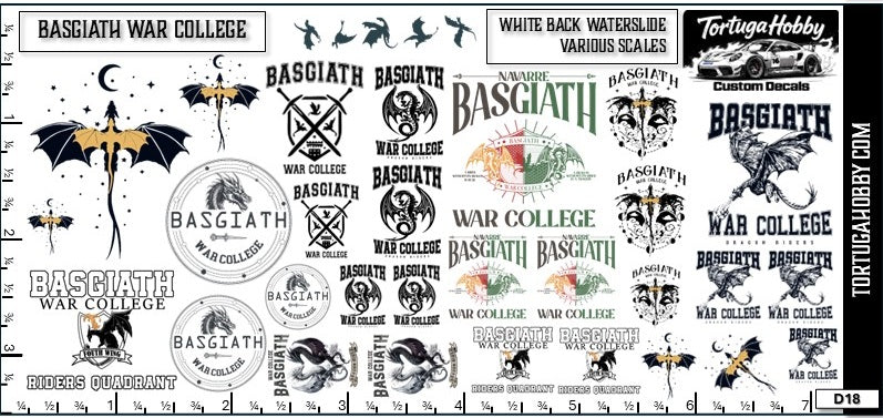Basgiath War College - Fourth Wing - Waterslide Decals - Variety Scale