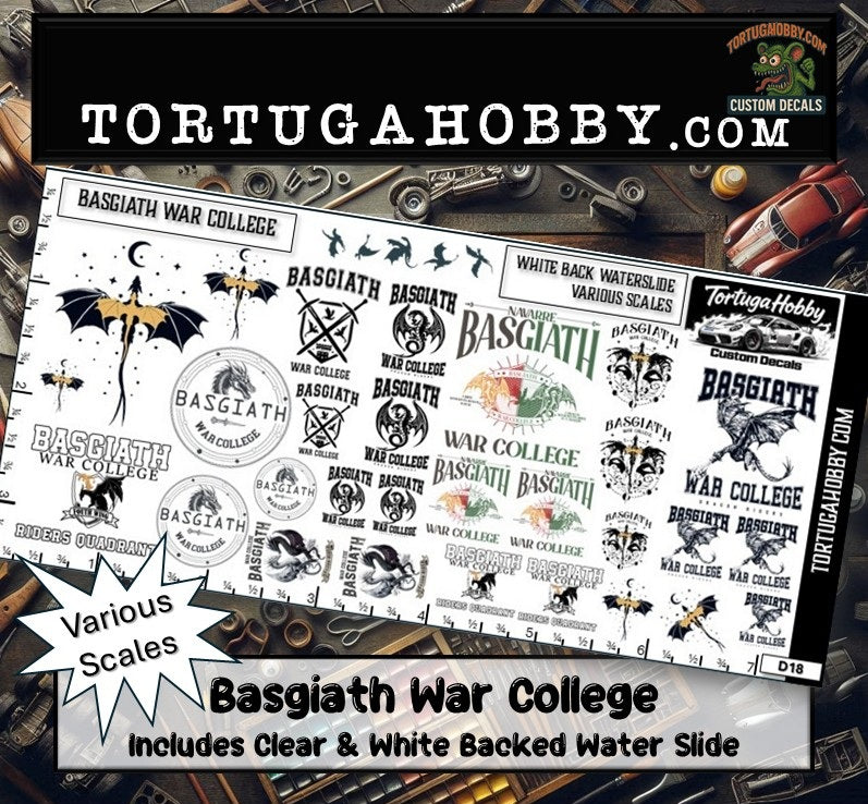 Basgiath War College - Fourth Wing - Waterslide Decals - Variety Scale