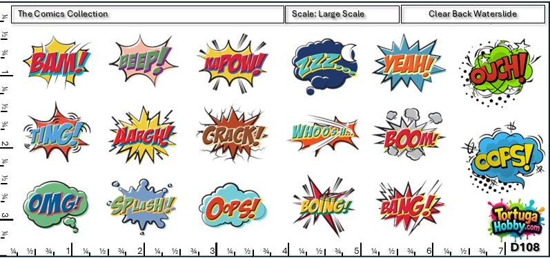 Comics Collection Decals - Great for Models, Derby or Other Projects