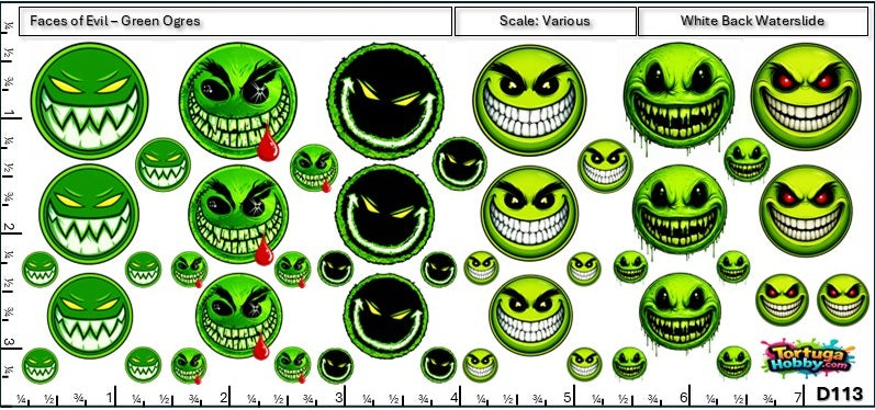 Ugly Ogres Smiley Faces - Great for Models, Derby or Other Projects