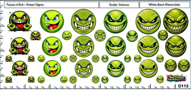 Ugly Ogres Smiley Faces - Great for Models, Derby or Other Projects
