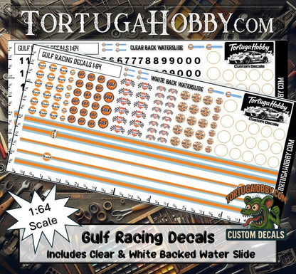 Gulf Decals - Water Slide Decals 1:10 Scale / 1:18 Scale or 1:24 Scale Models, RC or Derby