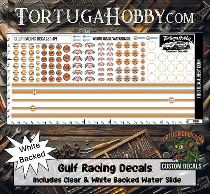Gulf Decals - Water Slide Decals 1:10 Scale / 1:18 Scale or 1:24 Scale Models, RC or Derby
